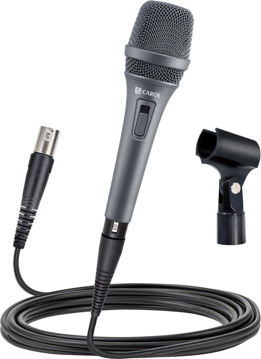 Dynamische XLR Zangmicrofoon Supercardioïde met Ruisonderdrukking (Incl. Clip & Kabel)