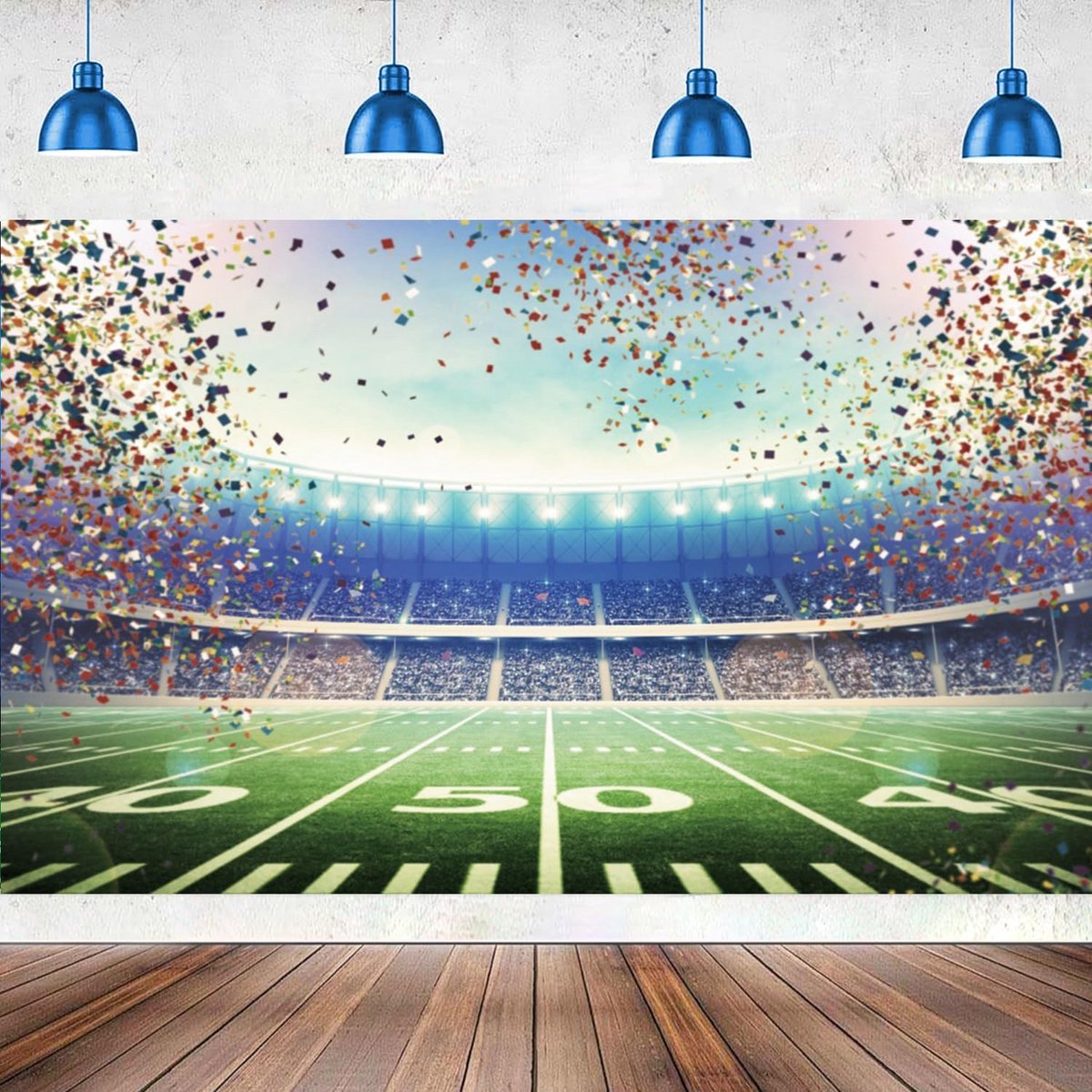 Voetbalveld Achtergrond 1,98x3,05m - Sport Thema Fotografie Banner voor Feest Decoratie
