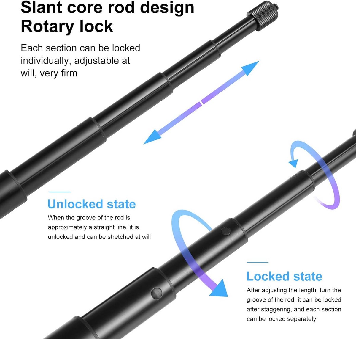Uitschuifbare Selfie Stick 157cm voor Action Camera's
