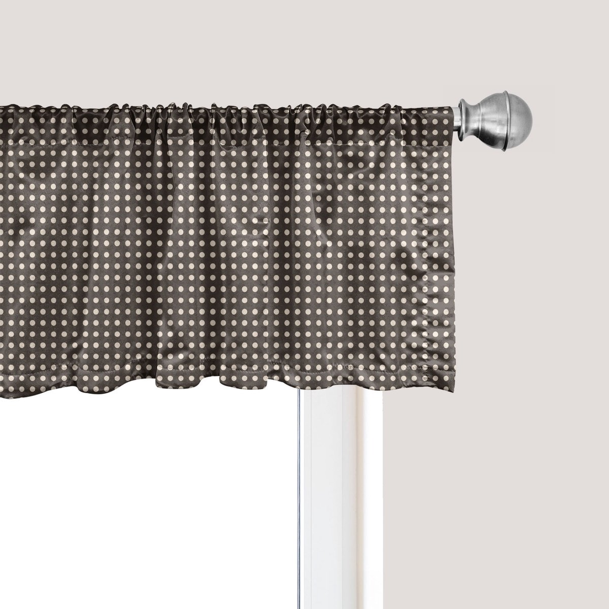 ABAKUHAUS Retro Raamvalletje, Gordijnvalletje voor Keuken en Slaapkamer met Tunnelzoom, 137 cm x 45 cm, Donker Taupe en Champagne