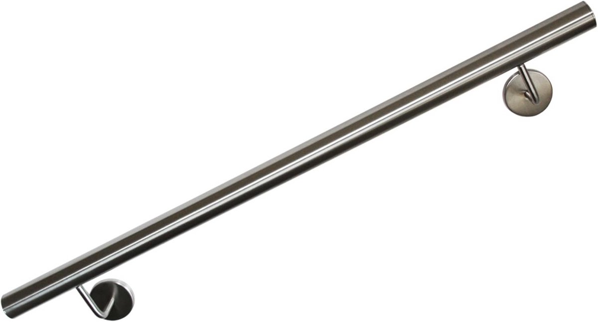 RVS Wandleuning Geslepen 42,4mm Lengte 1200mm met Rechte Eindkap