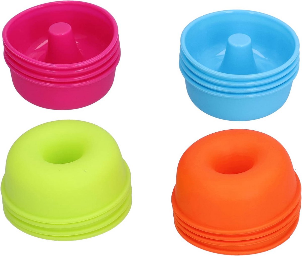 Set van 16 Siliconen Mini Donut Bakvormen - Non-stick en Herbruikbaar