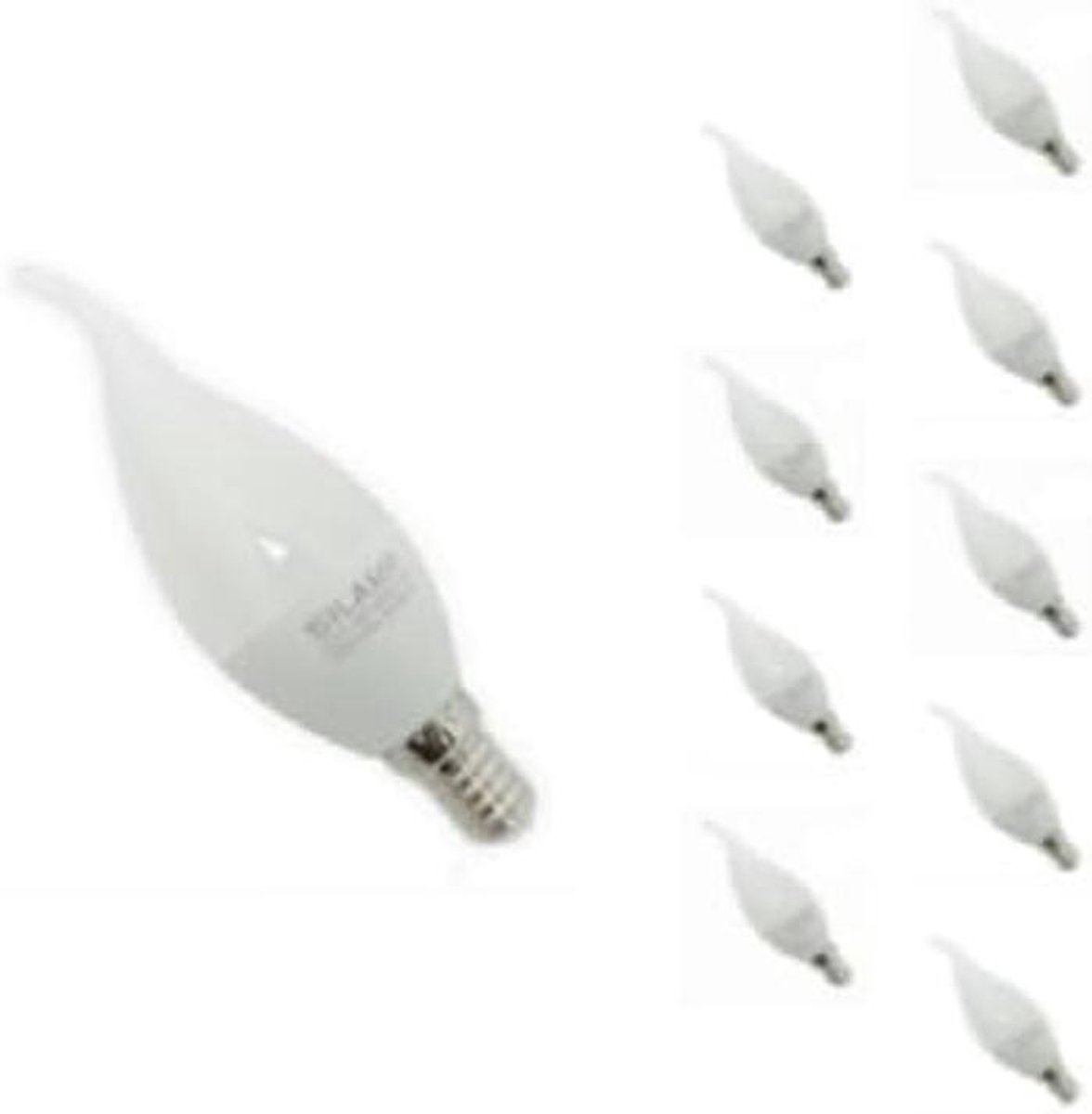 LED Kaarslamp E14 8W Lichtbron Koud Wit (6000K-8000K) - Set van 10 Stuks