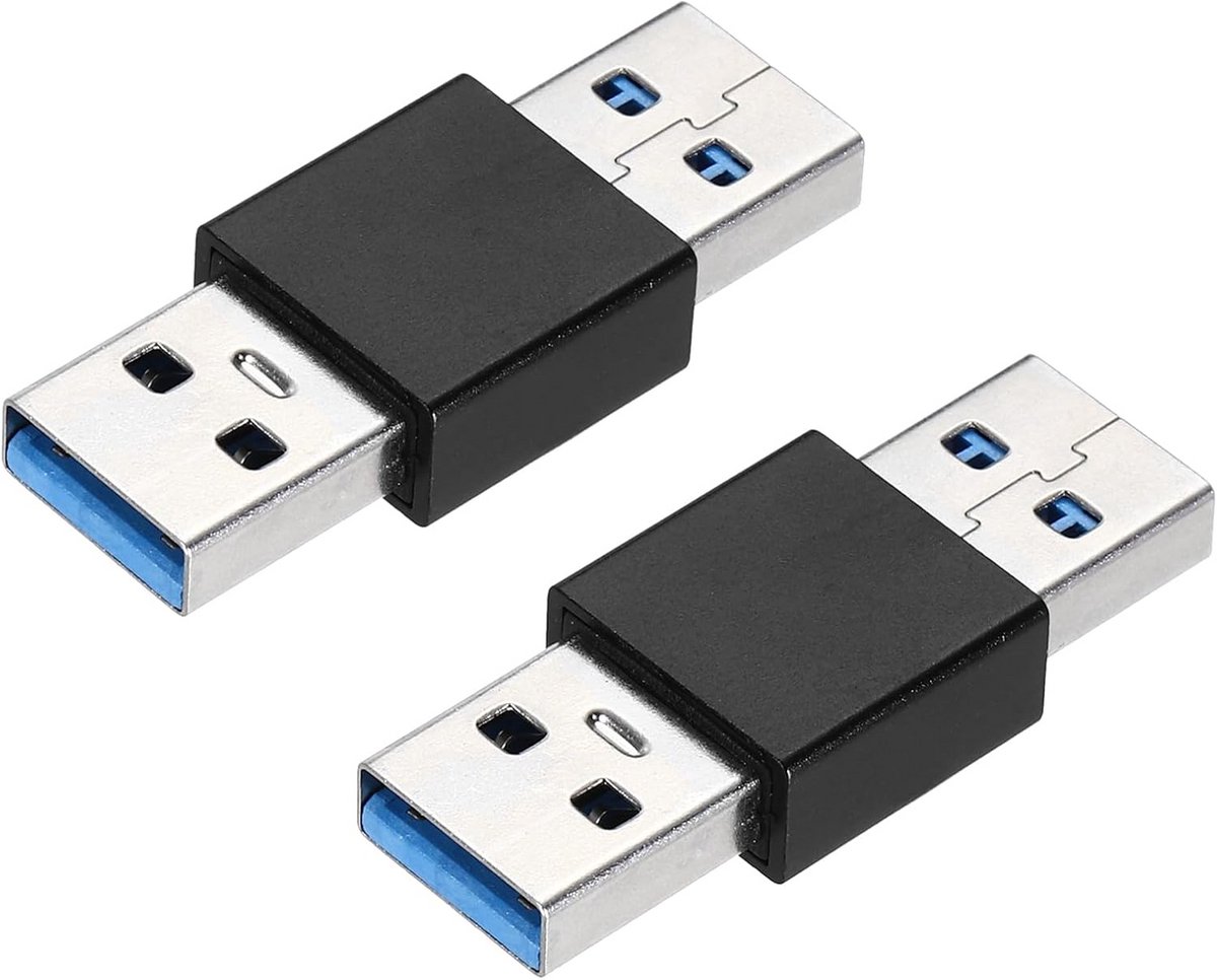 2 Stuks USB 3.0 Koppelstuk Man-Man Adapter voor Opladen en Datatransmissie