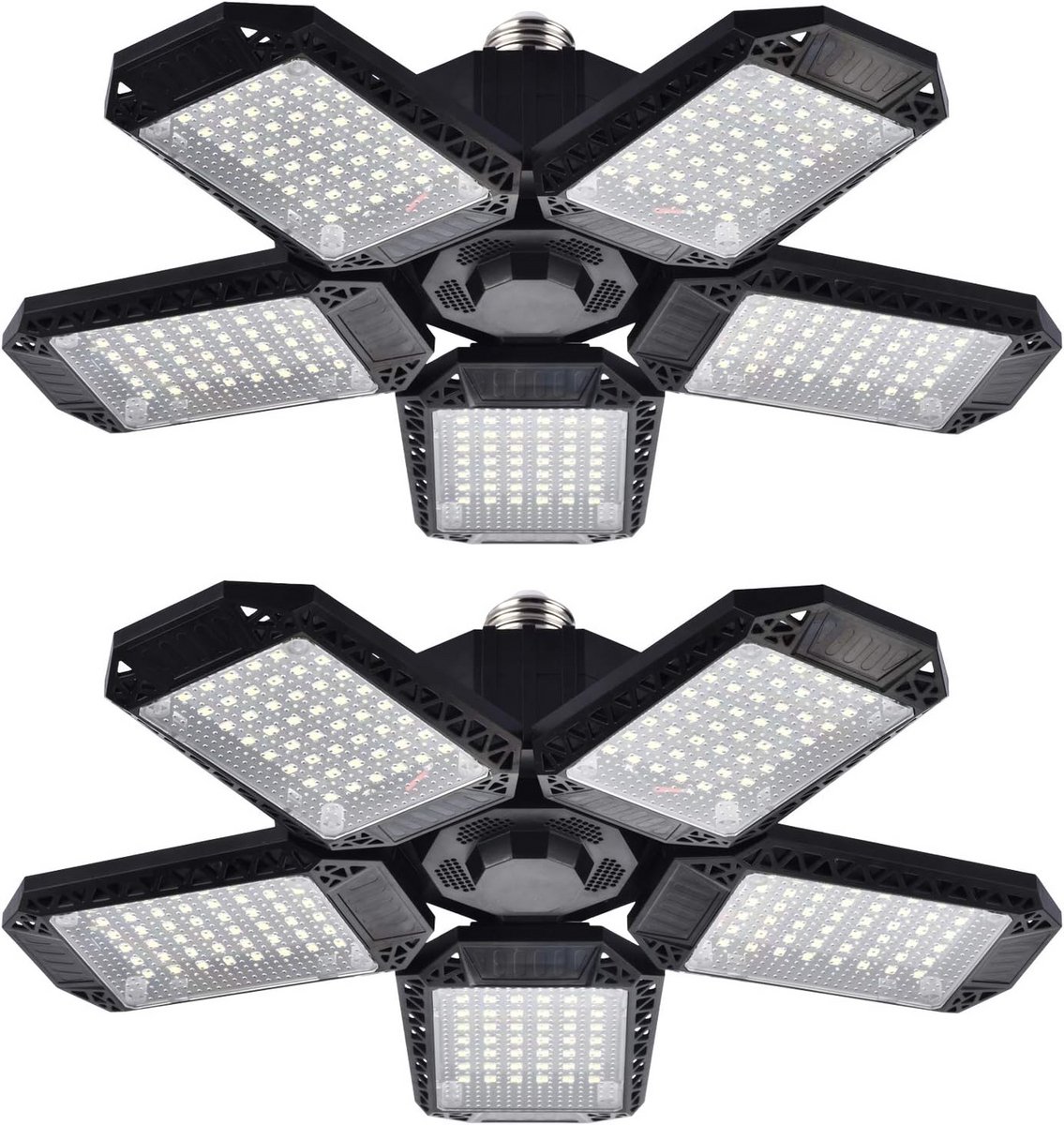 Krachtige LED Garageverlichting (2 stuks) - 120W - 12.000 Lumen - Instelbare Sectoren voor Werkplaats en Winkel