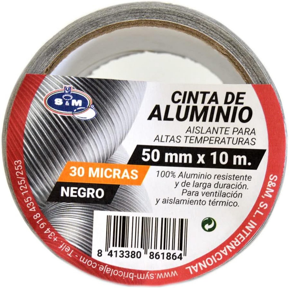 Zwarte aluminium tape 50mm breed voor ventilatie en isolatie - 10 meter rol