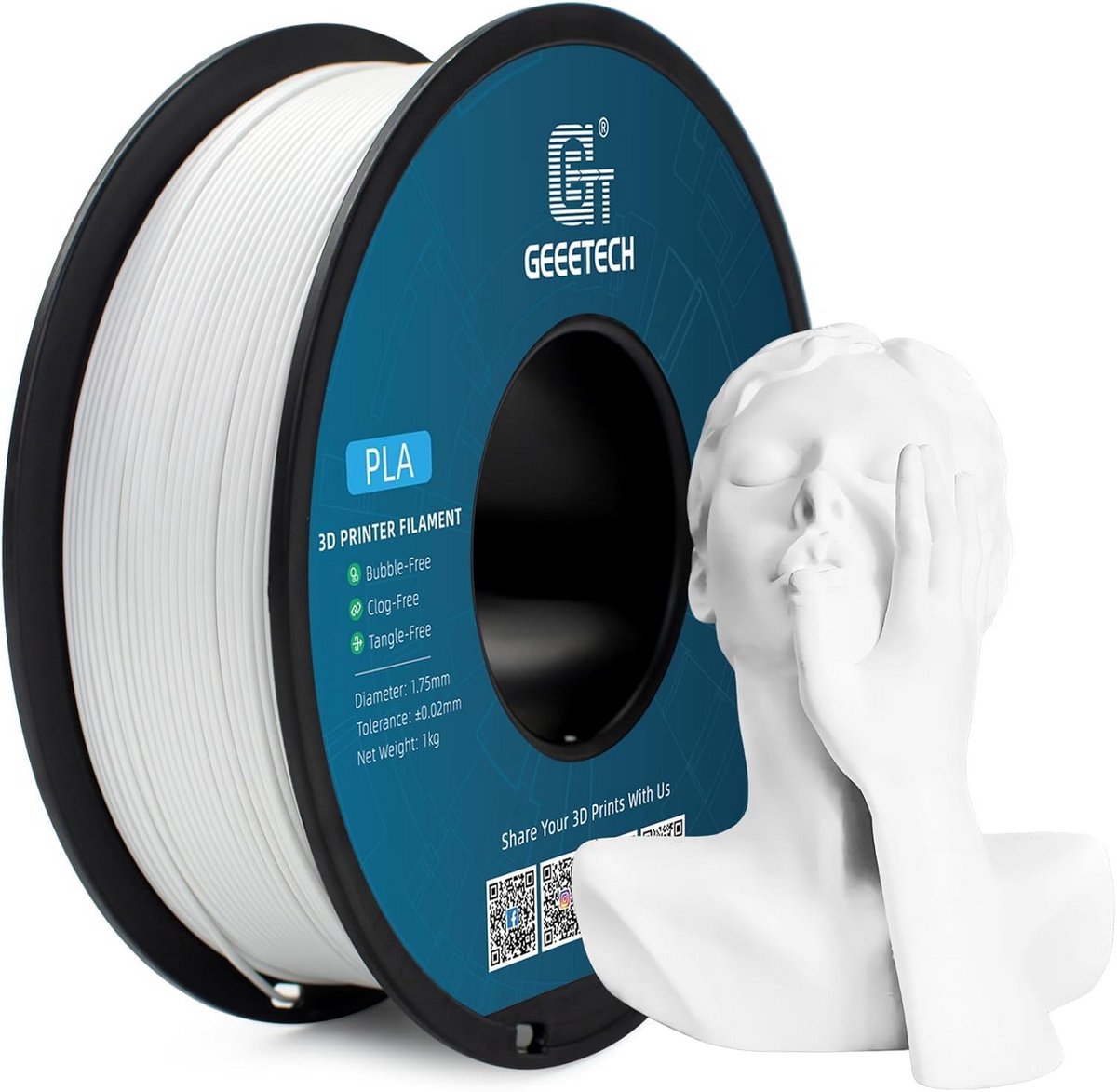 PLA Filament 1,75 mm voor 3D-printer Wit