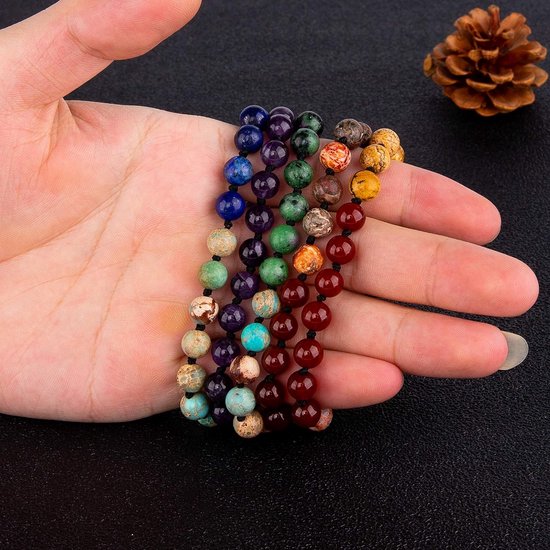 Mala Kralen Armband en Ketting 108 Healing Edelstenen voor Yoga en Meditatie van Merkloos — afbeelding 3
