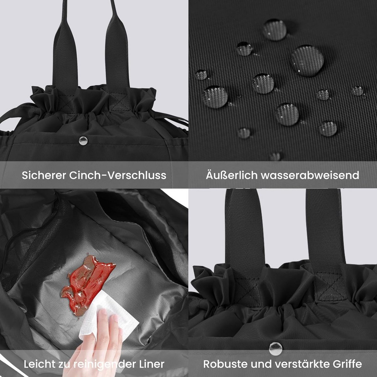 Praktische Zwarte Lunchtas voor Onderweg