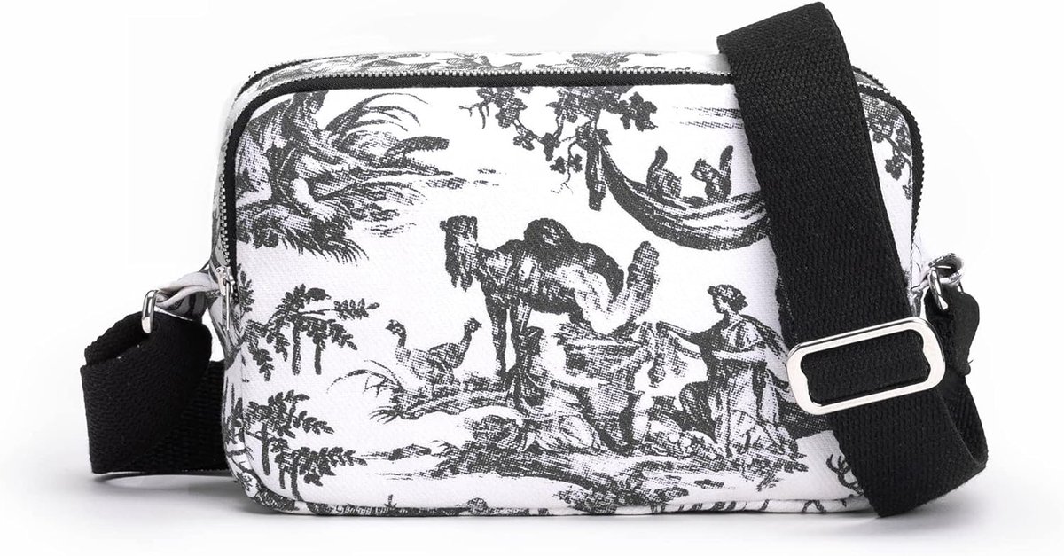 Dames Crossbodytas Canvas met Verstelbare Katoenen Riem