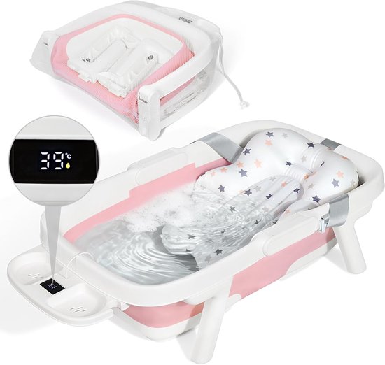 Inklapbaar Babybadje met Thermometer - Groot Bad voor 0-6 Jaar - XXL ...