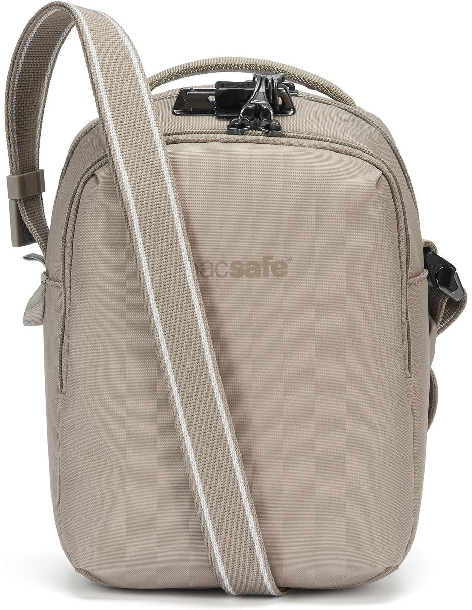 Pacsafe Pacsafe V Mini tas Schoudertas RFID-bescherming 17 cm - Unisex, Dames - beige
