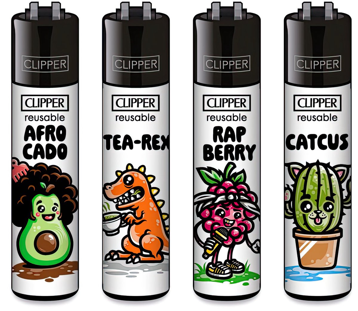 Clipper Classic Large Aanstekers "Cute Slogan" (4 Stuks)