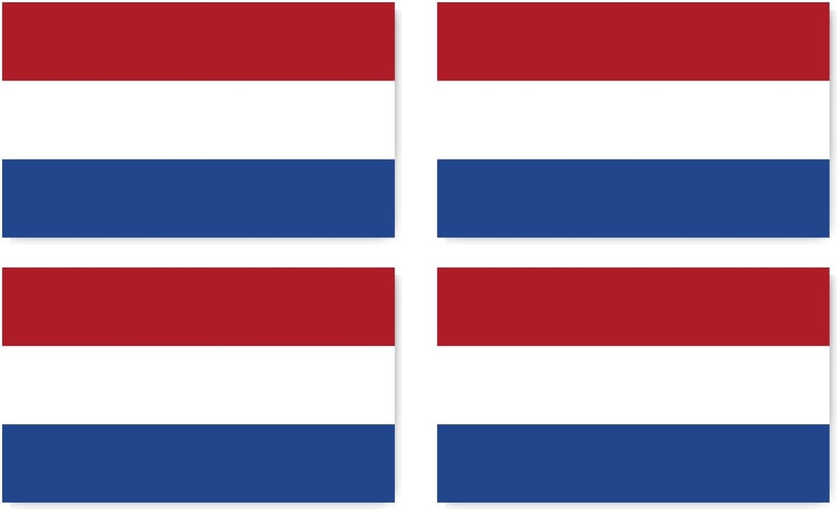 Vlag Nederland Sticker 50x30 mm - 10 stuks