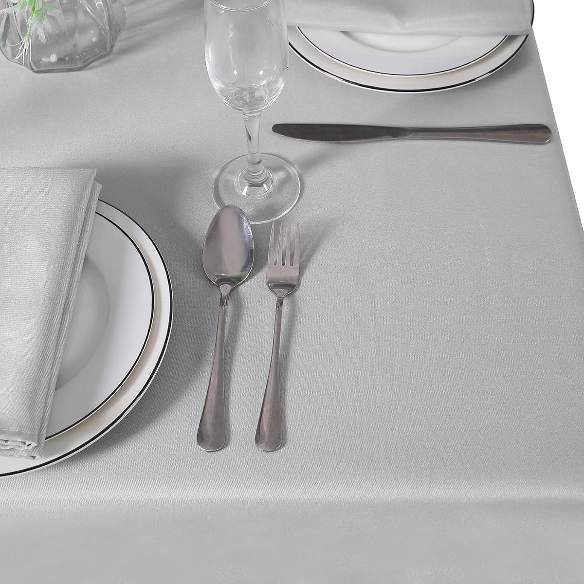Vierkant Tafelkleed Zilver 52x52 cm Polyester Stijlvol Elegant voor binnen en buiten