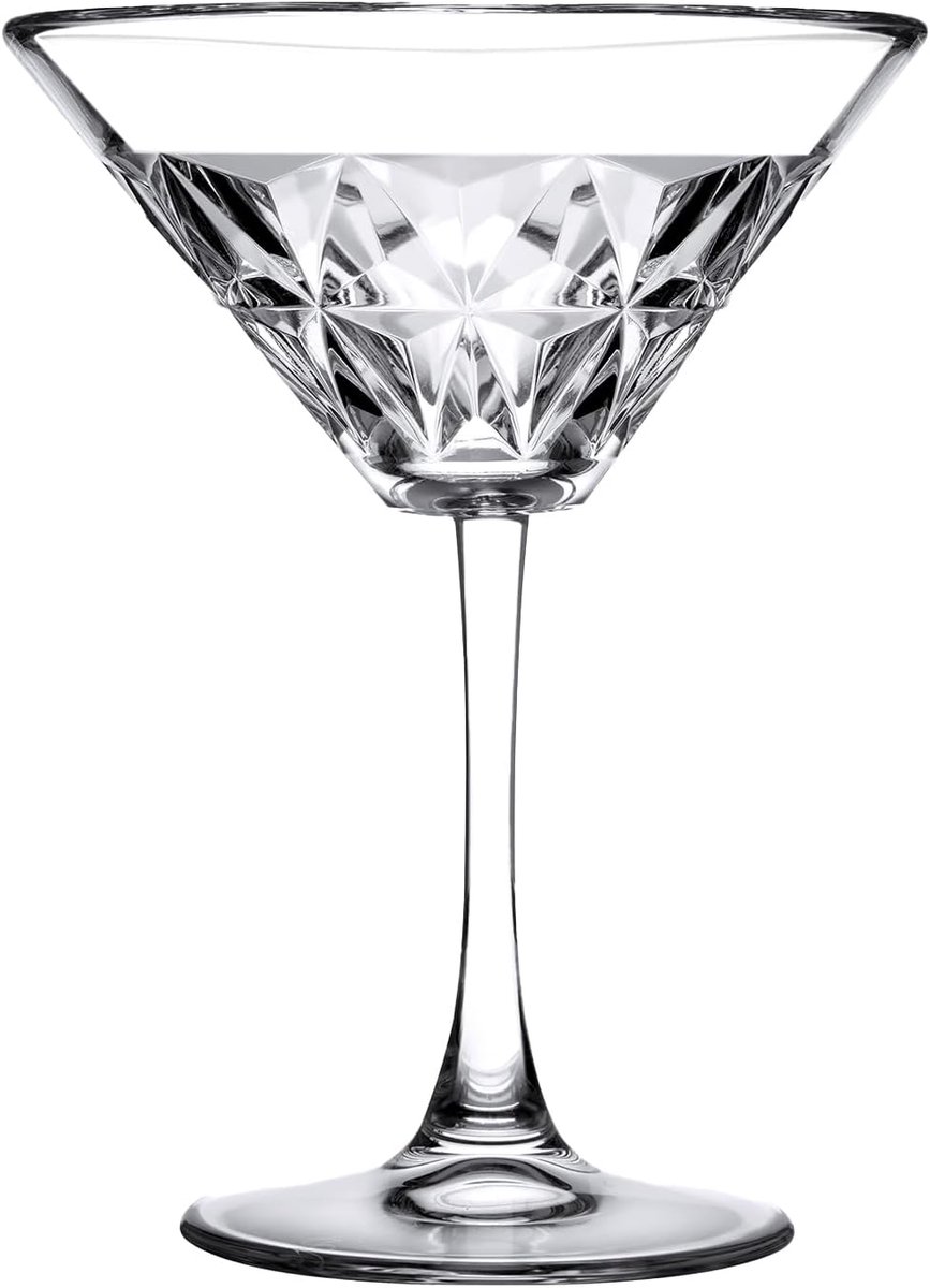 Set van 4 Steelglazen voor Martini 22 cl