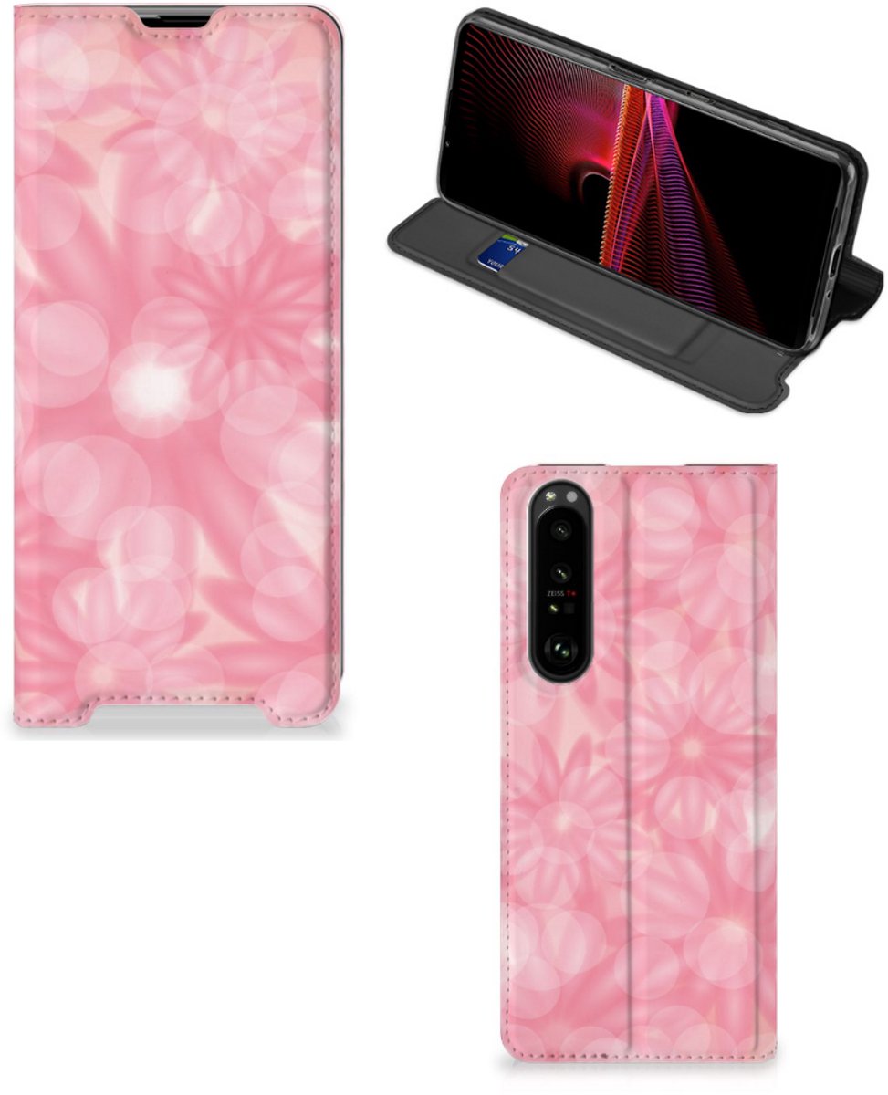 Standcase Hoesje voor Sony Xperia 1 III Smart Cover Spring Flowers