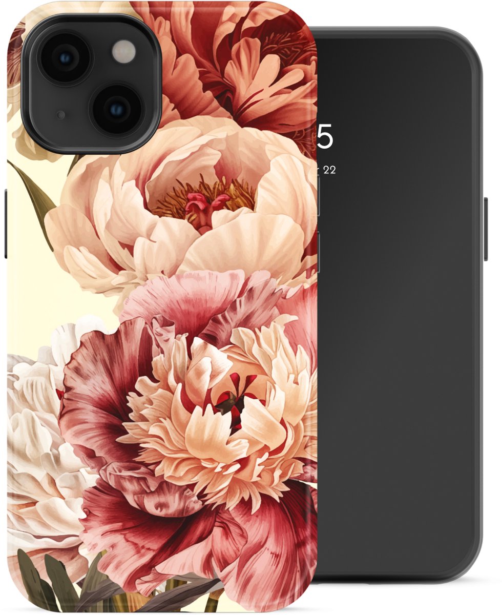 Selencia Hoesje - Geschikt voor Apple iPhone 14 - Backcover - Vintage Peony