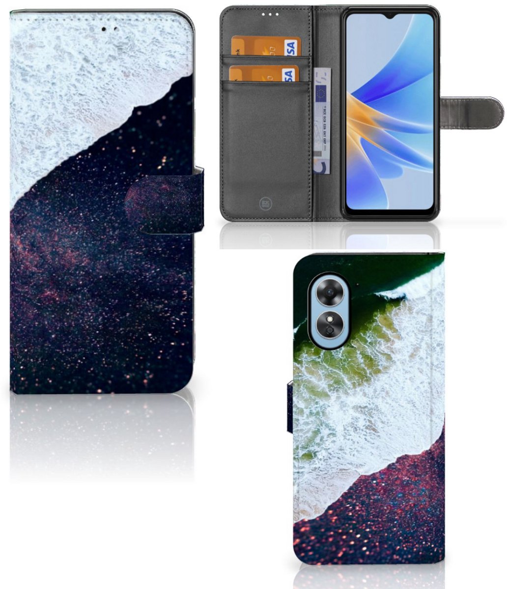 OPPO A17 Book Case Sea in Space