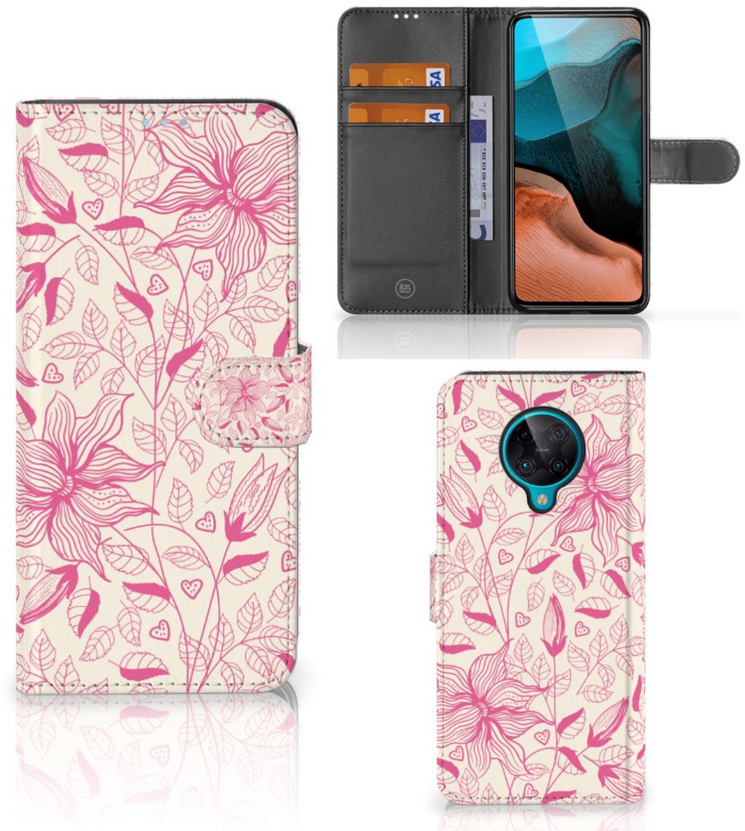 Xiaomi Poco F2 Pro Hoesje Pink Flowers