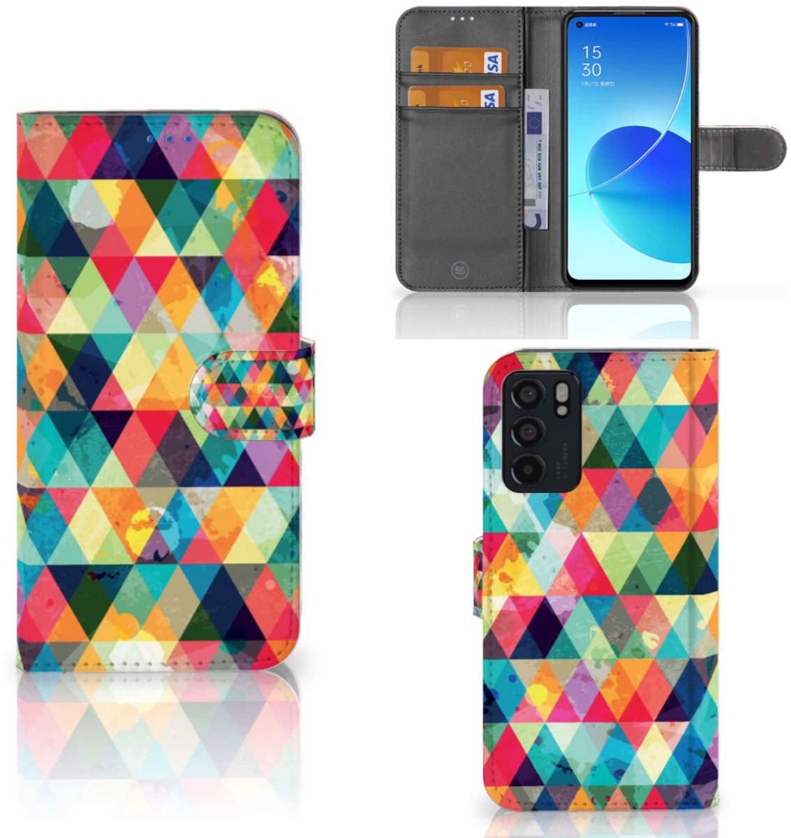 OPPO Reno6 5G Telefoon Hoesje Geruit