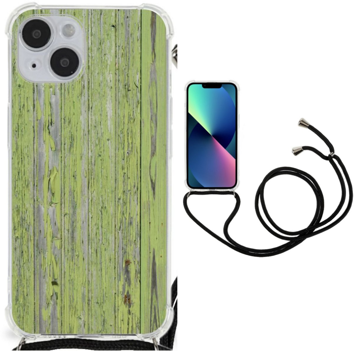 iPhone 14 Plus Stevig Telefoonhoesje Green Wood