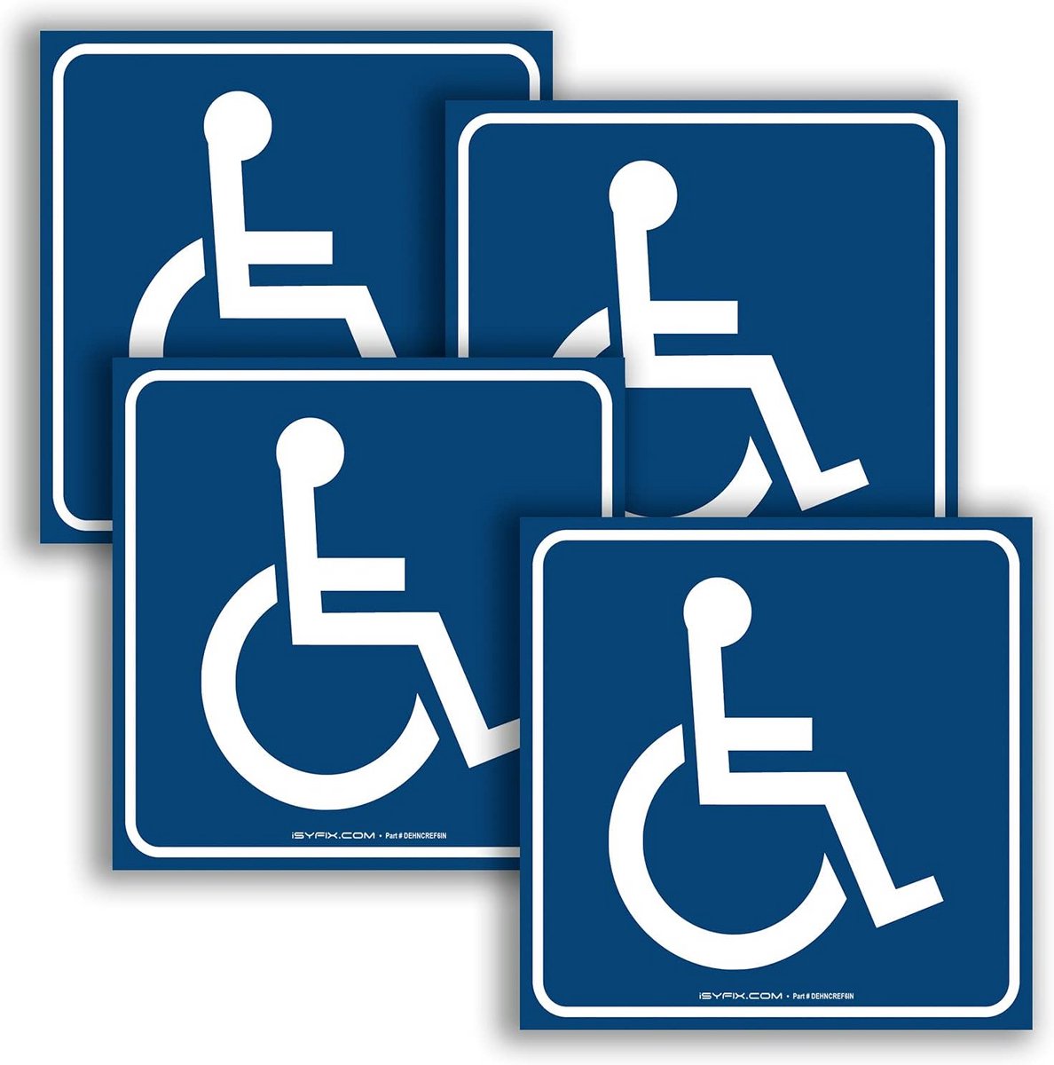 Reflecterende Handicap Stickers - 4 Stuks Zelfklevend Vinyl 16x6 Inch