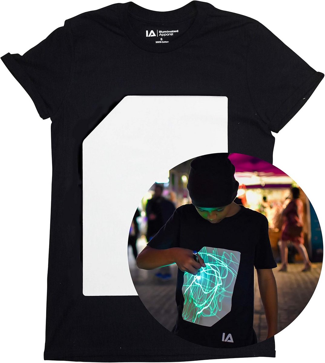 Interactief Glow In the Dark T-shirt voor Kinderen - Creatief Tevreden