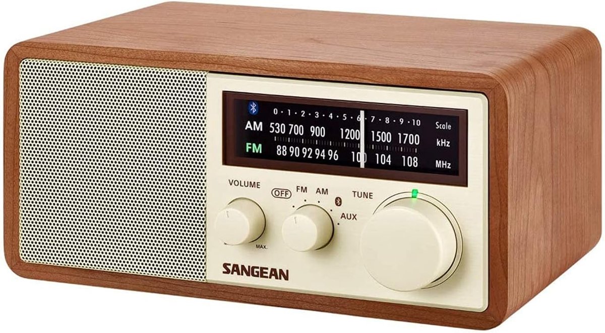 Houten Kast Radio - AM/FM met Bluetooth Verbinding