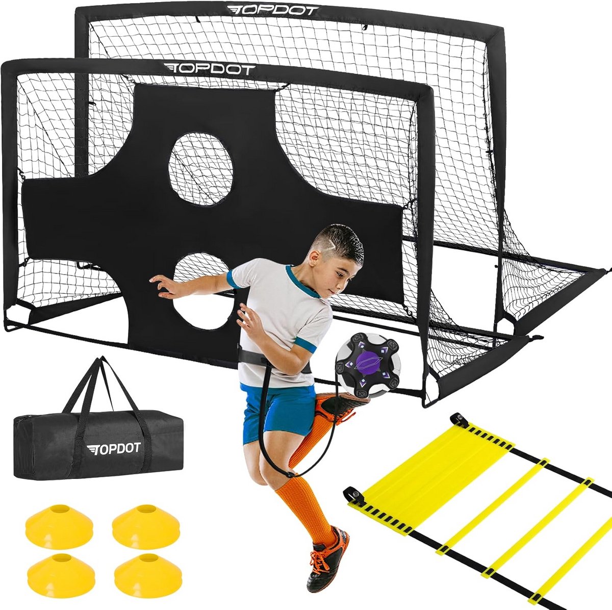 Set van 2 Kindervoetbaldoelen 180x120 cm voor Tuin en Buitenspellen