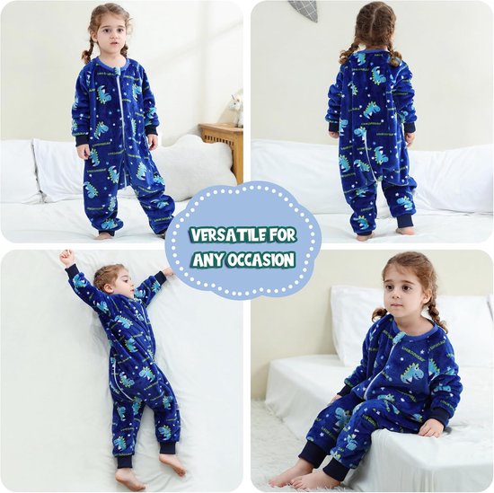 Slaapzak met Voeten voor Kinderen 2,5 TOG - Flanellen Pyjama voor Winterse Nachten van Merkloos — afbeelding 2