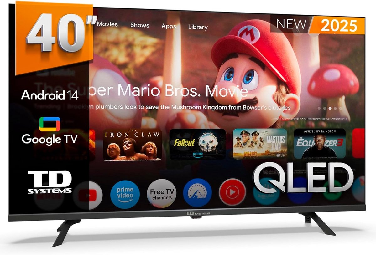 40 inch QLED Smart TV Full HD Android 14 GTV Ingebouwde Tuner