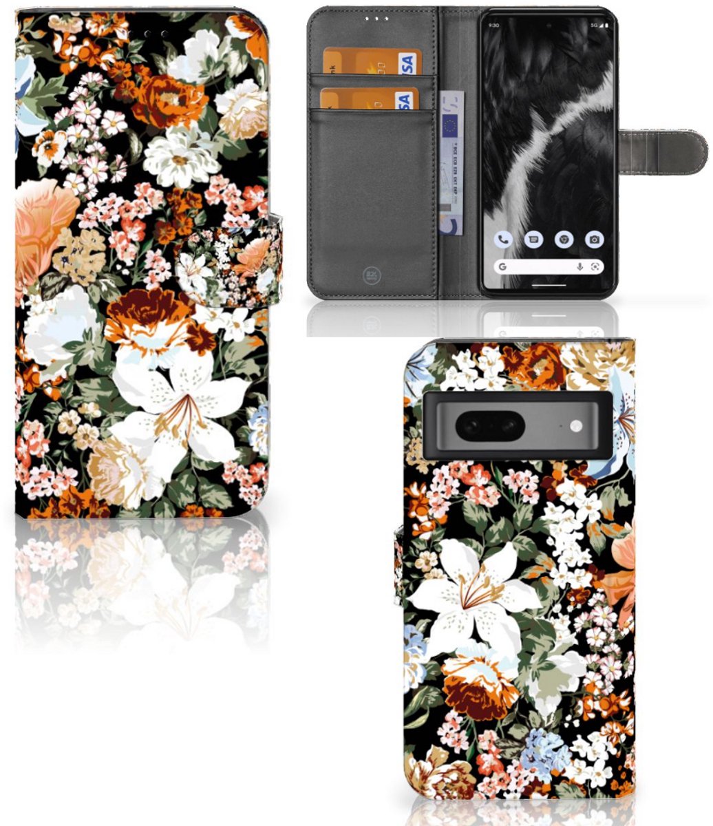 Hoesje voor Google Pixel 7 Dark Flowers