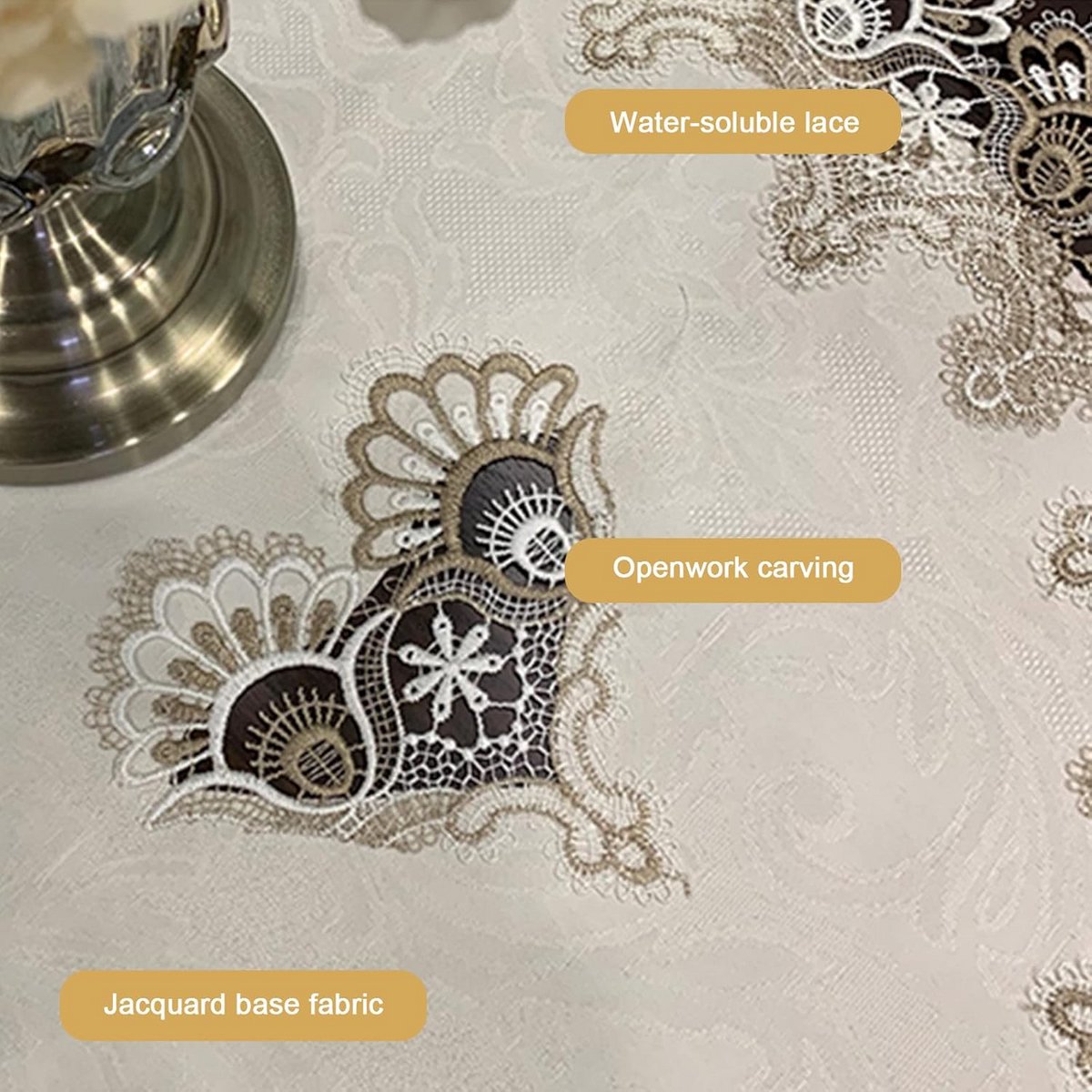 Elegant Tafelkleed van Jacquardsatijn - Perfect voor Eettafel en Salontafel (60 x 120 cm)