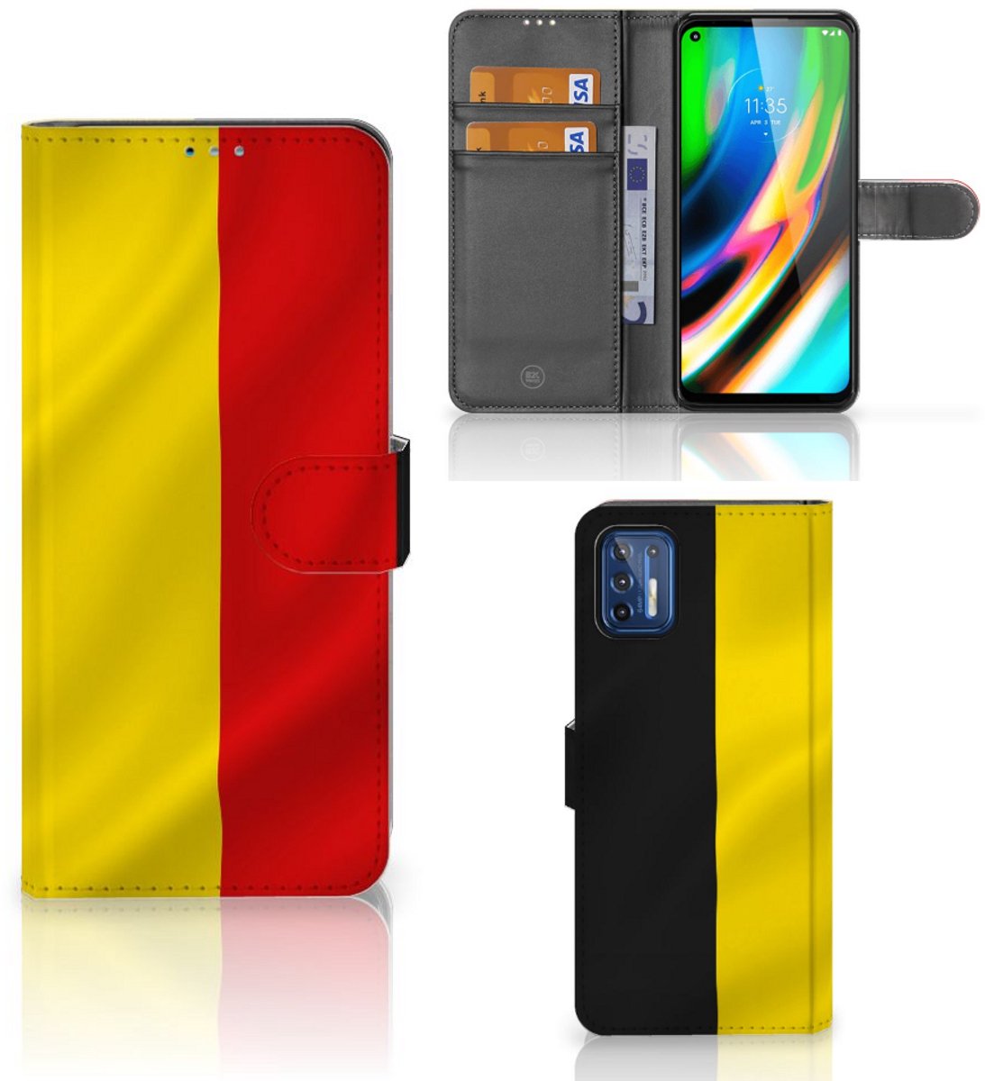 Motorola Moto G9 Plus Bookstyle Case Belgische Vlag