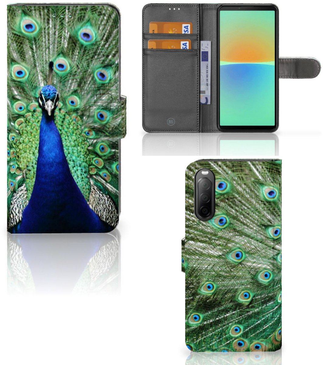 Sony Xperia 10 IV Telefoonhoesje met Pasjes Pauw