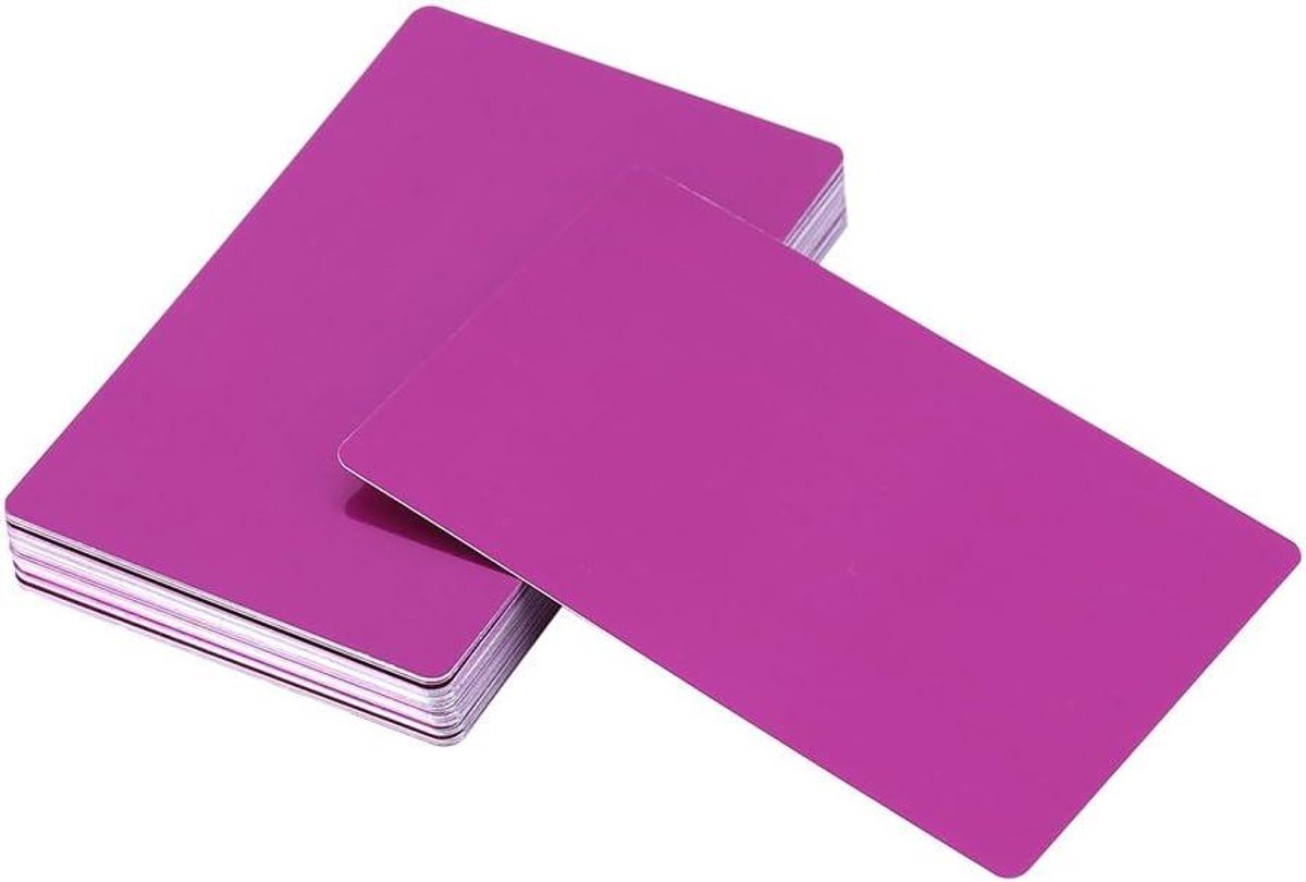 Metalen Visitekaartjes - Gegraveerd Aluminium - Dikte voor Klanten - DIY Cadeaubonnen - 5 Kleuren - 50 stuks