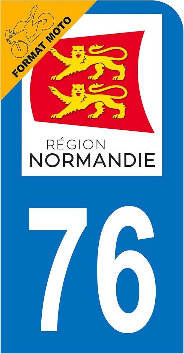 Regiologo Stickers voor Nummerplaat Scooter en Motorfiets Departement 76