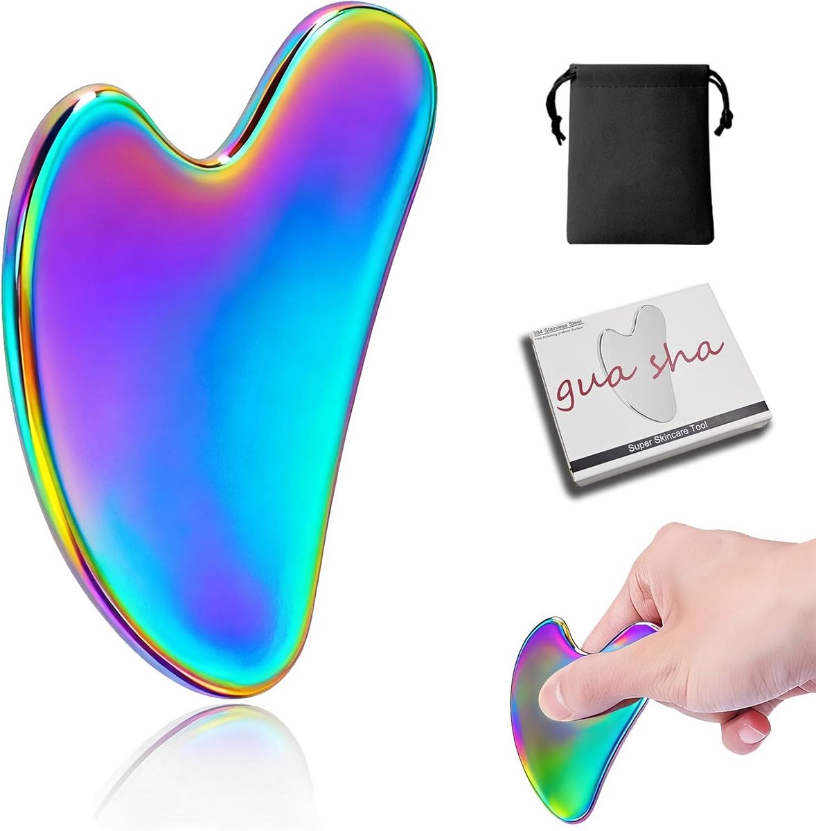 Gua Sha Schraper Roestvrij Staal Gezicht en Lichaam Lymfedrainage