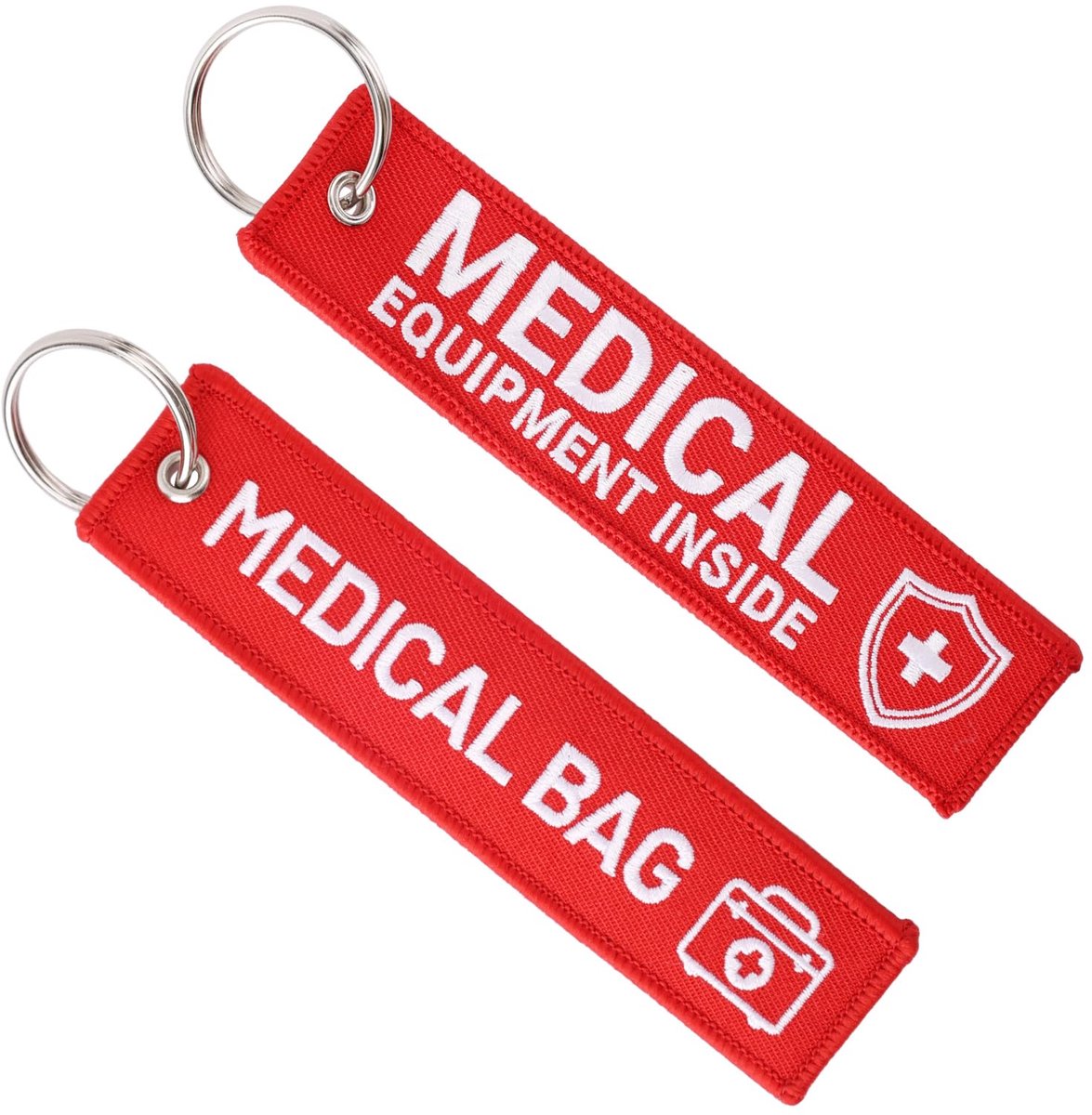Medisch Waarschuwingslabel - Dubbelzijdig Ontwerp - 2 Stuks 13x3 cm