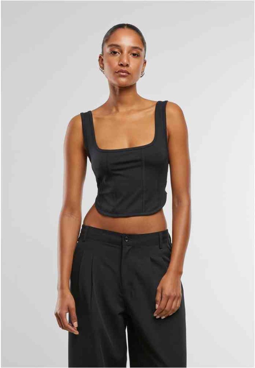 Urban Classics Jersey corsage Mouwloze top S Zwart