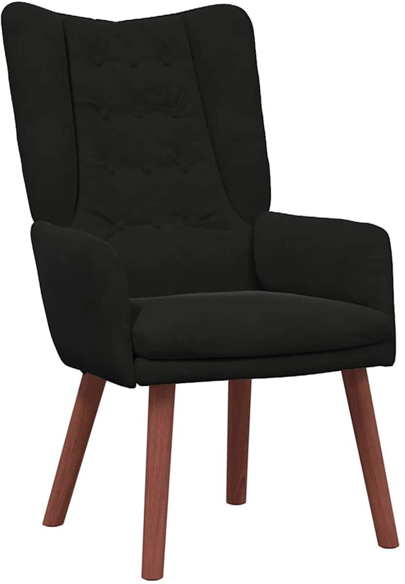 vidaXL Fauteuil - Zwart - 63 - x - 67 - x - 94 - cm - Fluweel
