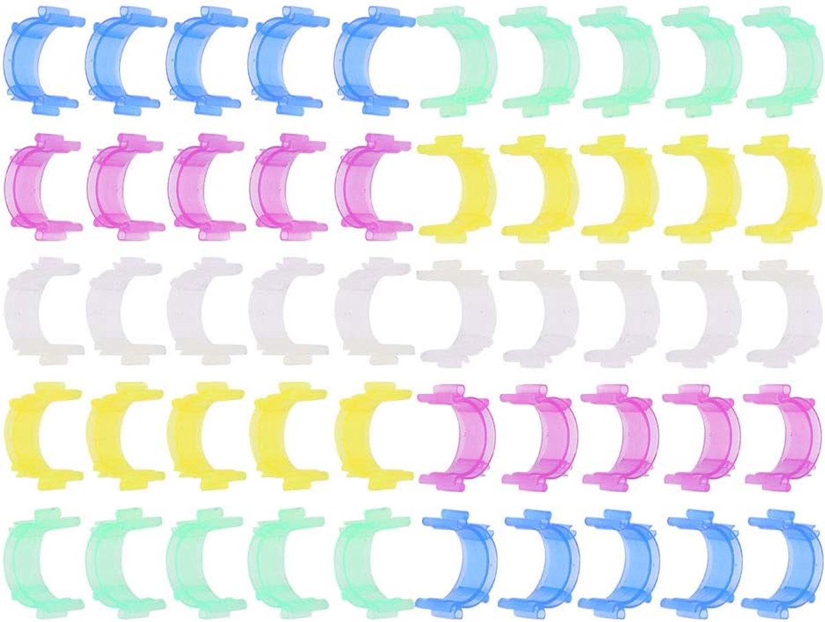 Spoel Clips - Draad Houders - Naai Projecten - 5 Kleuren Set - 50 Stuks - Multicolor