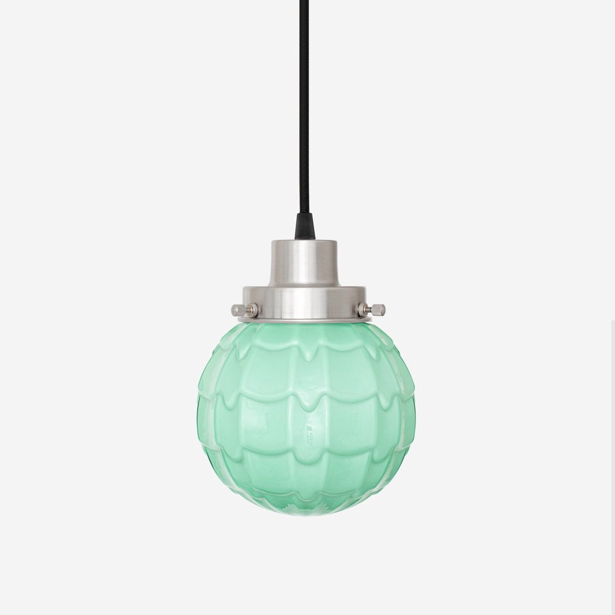 Coloured by Art Hanglamp aan snoer Artichoke Mint 20's Matnikkel - Art Deco Trade Zachtgroen