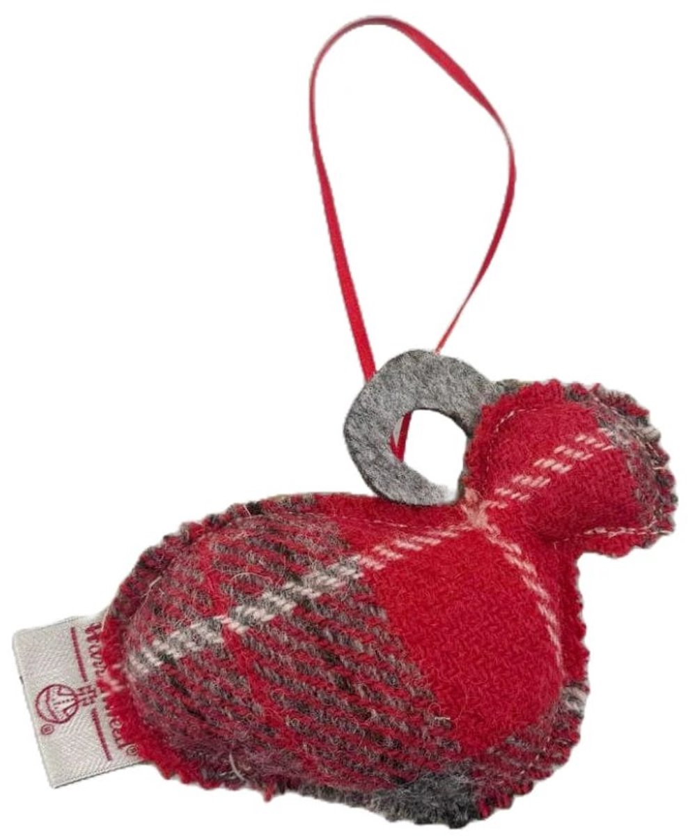 Kerstboomhanger tartan - schaap - rood - Caroline Wolfe Murray