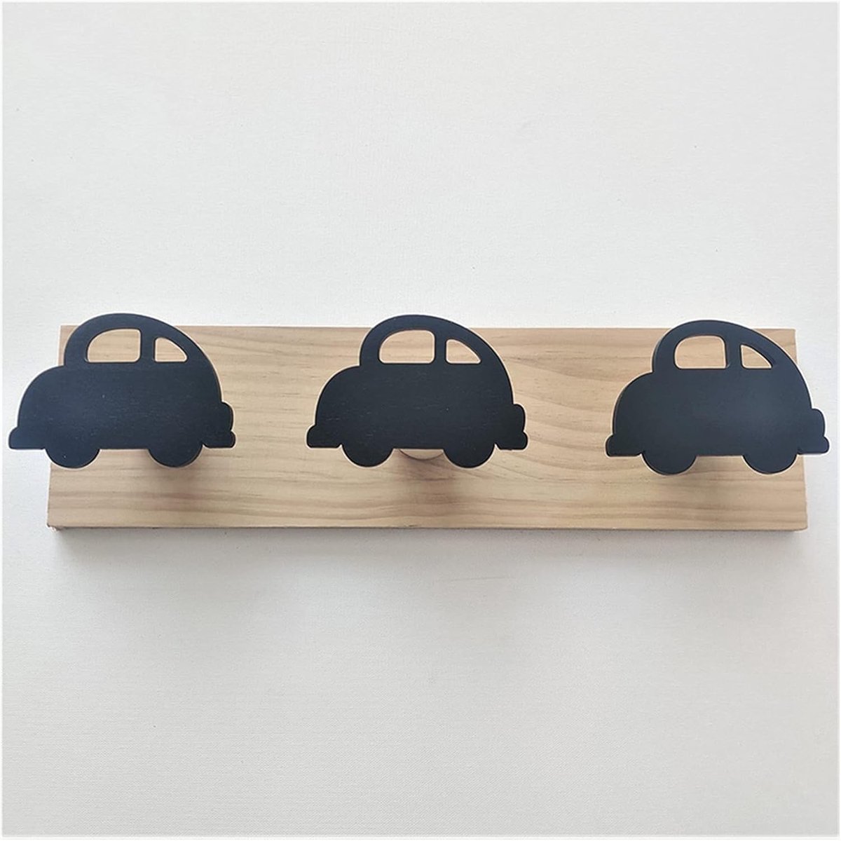 Muurhaken Kinderkamer - Decoratieve Hangers - Opbergen Jassen - Houten Decoratie - 38x10x1.2 cm - Natuurlijk