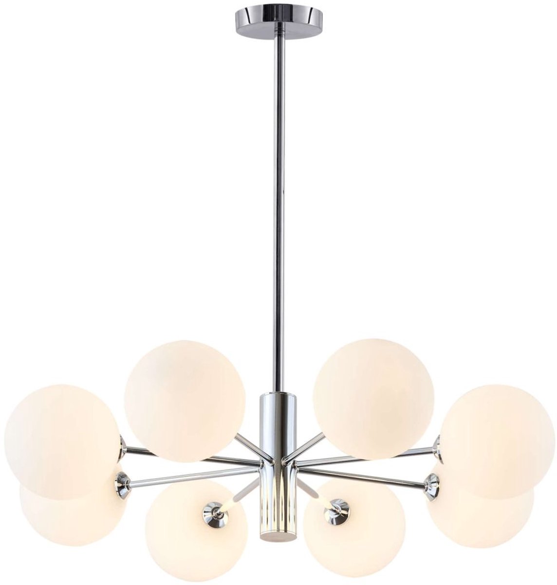 Kosilum - Nicolea - Hanglamp - Wit/Zilver - Metaal en glas