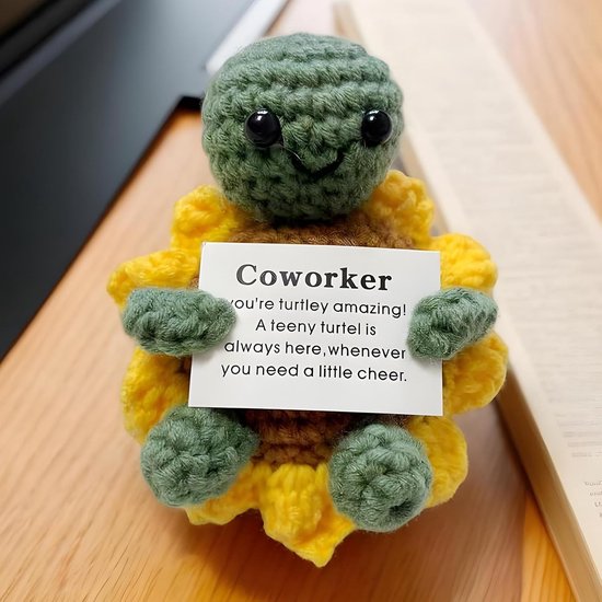Gehaakte Schildpad - Pluche Speelgoed - Motiverend Cadeau - Handgemaakt Ontwerp - 10 cm Hoog - Uniek — afbeelding 5