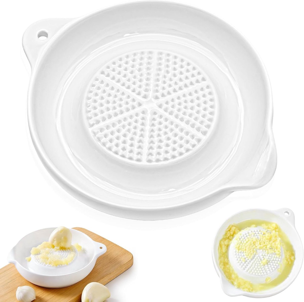 Keramische rasp - Kleine raspbord - Fijn pureren - Scherpe tanden - 9 cm - Wit