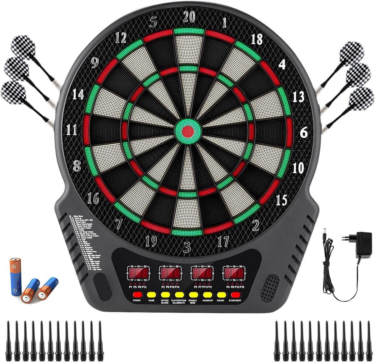 Elektronisch Dartbord - Dartspel Set - Entertainment Thuis - 27 Spel Opties - 45x54cm - Zwart